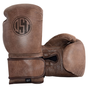 Guantes de boxeo de cuero genuino con accesorios de soporte de muñeca de gancho y bucle Firme y seguro para entrenamiento al aire libre - Product Image 1