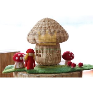 <b>Mushroom</b> House Shaped Rattan Material Basket Nordic Kids Room <b>Decor</b> Hot Item Cute Handicraft - Product Image 5