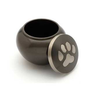 Gold Aluminum Urn for Ashes Handcrafted Funeral Memorial Jar Indian Exporter for Pets and <b>Babies</b> - Product Image 6