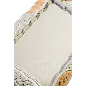 Admirable bandeja de servicio de acero inoxidable, calidad superior, plato de diseñador hecho a mano, tamaño personalizado, bandeja de servicio de Metal al por mayor - Product Image 2