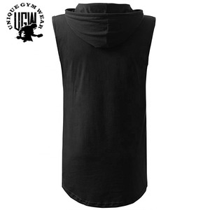 Jersey de entrenamiento de verano personalizado para hombre Sudadera con capucha de gimnasio de poliéster sin mangas de alta calidad con logotipo propio de impresión digital - Product Image 4