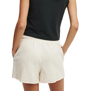 Nouveau arrivé 2025 short pour femme couleur unie courte longueur logos imprimés DTF personnalisés avec ourlet brut short respirant pour femme - Product Image 5