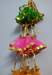 Handmade Traditional Pack of 10 4ft Net Decorative Hangings for <b>Wedding</b> Event and Festivals Decorations Indian <b>Wedding</b> Decor OEM - Product Image 4