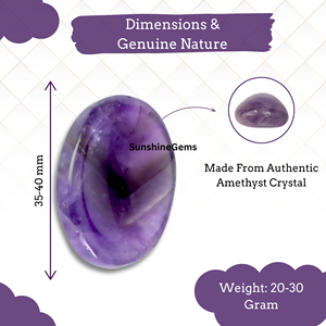 Pierre de palmier ovale de haute qualité pierres de poche Energry Worry guérison cristal galet savon en forme 13mm épaisseur améthyste - Product Image 2