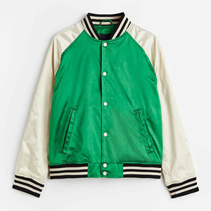 Blouson aviateur personnalisé brodé satin baseball réversible veste coupe-vent prix bon marché 100% polyester grande taille vestes pour hommes - Product Image 1