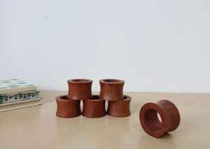 Anillos de Servilleta de Madera, Juego de 4 Anillos de Servilleta de Madera Maciza, Color Marrón, para Mesa y Utensilios de Cocina - Product Image 3