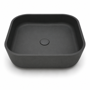 Lavabo in Cemento Quadrato Arrotondato da 480mm per Bagno d'Hotel, Fornitura OEM - Product Image 2