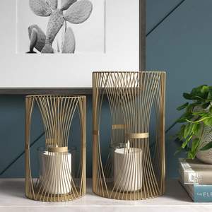 Ensemble Bougeoir et Bougie en Métal Fini Or-Ouragan au Prix de Gros - Product Image 6