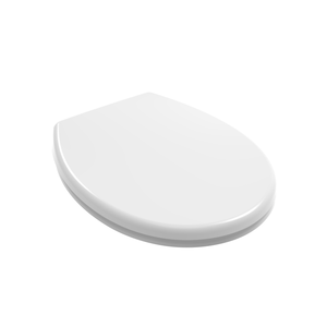 Couvre-siège de toilette universel en duroplast blanc brillant à fermeture douce - Product Image 1