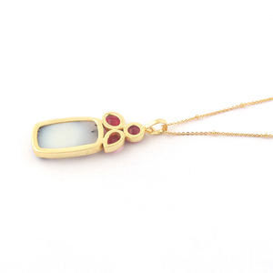 Holesale stomustomizado eckural Ural endendrite PAL uuby uuartz ululti ememstone eckecklace Old viejo lated lado eaded hahain eckecklace iift Fo IFE - Product Image 5