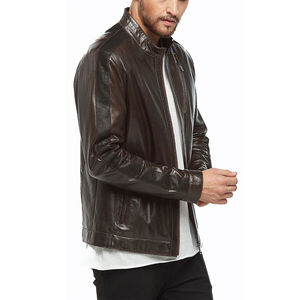 Cheap Price New Stylish <b>Lightweight</b> Leather <b>Jacket</b> for <b>Men</b> / Hot <b>Sale</b> Good Quality Comfortable <b>Men</b> Leather <b>Jackets</b> Customized - Product Image 2