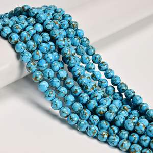 Cuentas de turquesa facetadas de cobre azul de tamaño personalizado de calidad AAA +, piedras preciosas naturales para hacer joyas DIY, cuentas sueltas al por mayor - Product Image 2