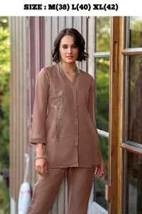 ชุด CO-ORD ดีไซน์เนอร์ผ้าโปร่งบางและกางเกงทำมือจากผ้าวิสคอสใหม่ล่าสุดจากนักออกแบบอินเดีย - Product Image 2