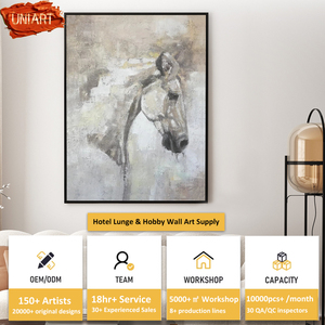 Retrato de caballo blanco texturizado personalizado de UNIART, pintura <span class=keywords><strong>al</strong></span> <span class=keywords><strong>óleo</strong></span> gruesa, retrato de Animal pintado a mano, pintura <span class=keywords><strong>al</strong></span> <span class=keywords><strong>óleo</strong></span> acrílica, obra de arte - Product Image 5