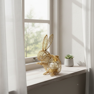 Porte-bougie décoratif en forme de lapin, élégant, cadeau d'art de bureau, léger, durable, élégant, finition lisse, pièce de décoration pour la maison - Product Image 3