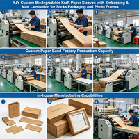 Fundas de Papel Kraft Biodegradables Personalizadas XJY, Embalaje Laminado Mate con Relieve para Calcetines y Marcos de Fotos