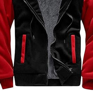 Sudadera con capucha de diseñador con cremallera completa personalizada, ropa para hombre, Sudadera con capucha roja con estampado abullonado, personalizable, 100% algodón, cremallera completa, calle - Product Image 4