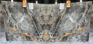 Losas combinadas de mármol gris Roma, piedra Natural India veteada amarilla, suministro directo de fábrica, escalera de baño al aire libre, Villa - Product Image 2