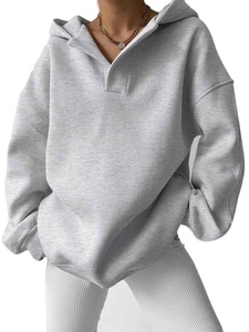 Sweats Preppy col en V pour femmes Sweats à capuche mode hiver avec manches longues tenues à col rond de Boomletcorp - Product Image 4