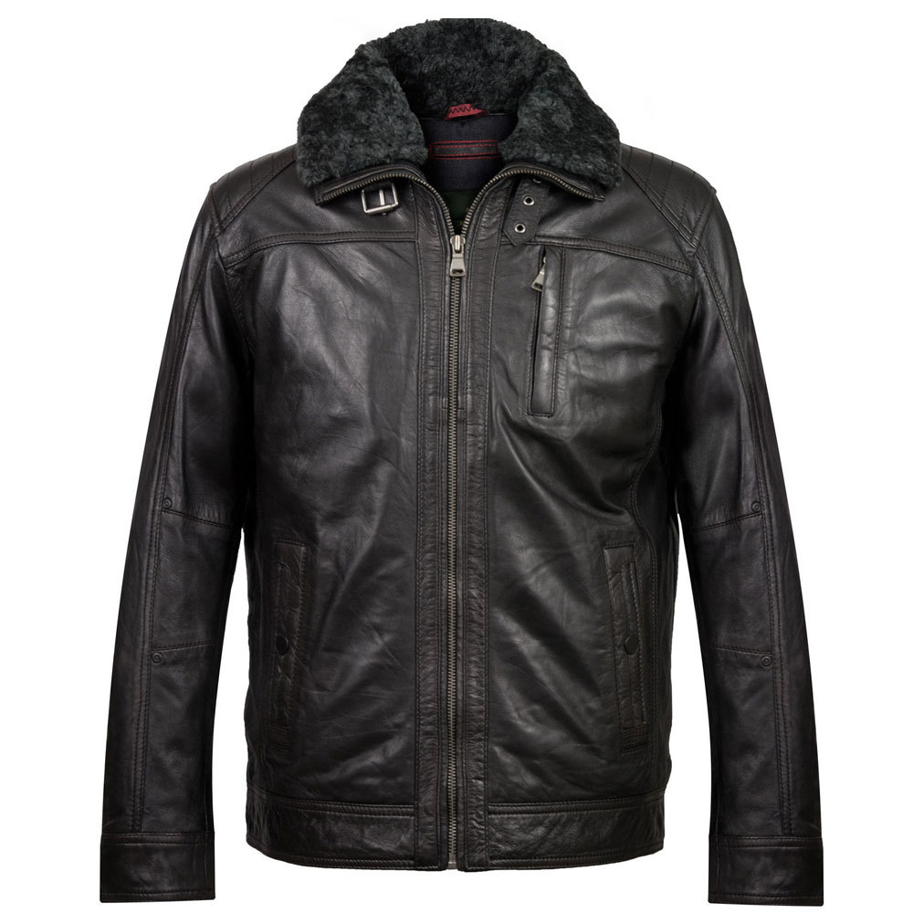 pakistan mens biker jacket with fur collar