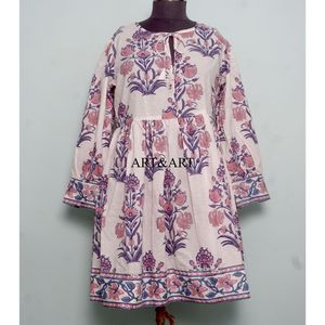 ชุดเดรสทำงานผ้าฝ้ายยาวระดับเข่าสำหรับผู้หญิง พิมพ์ลายดอกไม้ด้วยมือ เป็นมิตรกับสิ่งแวดล้อม ระบายอากาศได้ดี ทรงเอไลน์ สำหรับฤดูร้อนและฤดูใบไม้ร่วง - Product Image 1