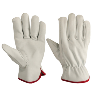 Venta al por mayor cuero de vaca personalizar Logo Heavy Duty cuero conductor guantes mano protección hombres Real sólido cuero guante para hombres - Product Image 3