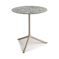 Base de table trépied d'extérieur, colonne en acier peint, bride de fixation en fonte