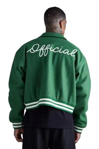 Men's Thick Canvas Varsity Jacket Stand Collar Front Logo Fleece <b>Lined</b> Letterman Bomber <b>Coat</b> for Winter Casual Outings Sports - Product Image 6