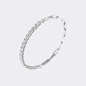 Bracelet tennis en diamant taille ovale 2,00 CTW serti à griffes, diamant de laboratoire, couleur D E F, VVS VS, or blanc, or rose, bijoux pour femmes - Product Image 2