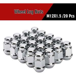 20pcs Chrome 12mmx1.5 Closed End Bulge Acorn <b>Wheel</b> Nut 19mm Hex Cone Seat Anti-Theft Alloy Steel for Cars - Product Image 4