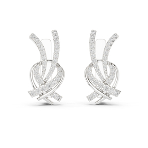 Boucles d'oreilles en or rose 14 carats avec diamants ronds pour femmes |   Bijoux de fiançailles, luxe, certifié, cadeau de mariage, anniversaire de mariage - Product Image 4