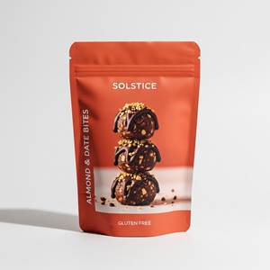 Bolsas de pie impresas digitales personalizadas para picaduras de dátiles, bolas de energía, bocadillos saludables | Bolsas de embalaje flexibles resellables - Product Image 1