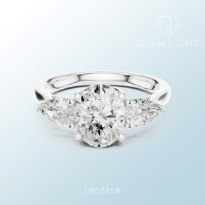 Beautiful oval pear cluster <b>ring</b> make to order IGI certified elegant handcrafted style ideal for buyers high quality <b>custom</b> <b>ring</b> - Product Image 3