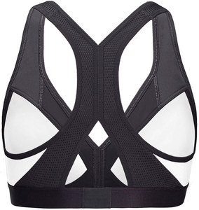 Soutien-gorge de sport pour femme en nylon, à maintien élevé, avec bretelles réglables et logo thermocollé, idéal pour le yoga - Product Image 4