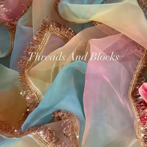 Sari indien traditionnel exclusif et magnifique en mousseline douce, imprimé numériquement, pour mariage pakistanais et tenue de soirée - Product Image 1