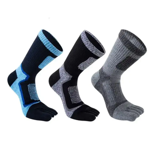 Chaussettes de sport épaisses RUIQUWIN pour l'extérieur, chaussettes à cinq doigts, chaussettes de randonnée, chaussettes de course, chaussettes à coussinets personnalisées, chaussettes de sport douces, chaussettes à cinq doigts, chaussettes tricotées à la cheville - Product Image 2