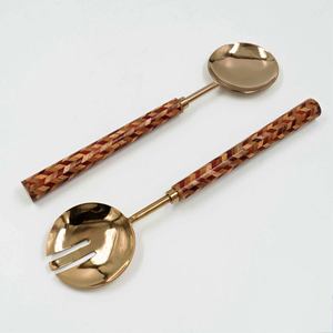 Brass Salad Server <b>Set</b> Stainless Steel 202 304 Grade PVD Coating 2-24 Pieces Customizable Factory Rate Premium Metal Utensil <b>Set</b> - Product Image 5