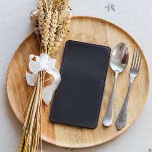 Cubiertos de cuero genuino de lujo ecológicos hechos a mano para servicio de restaurante, cuchara elegante, tenedor, cuchillo, organizador, vajilla - Product Image 1