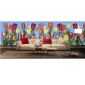 วัสดุตกแต่งผนังภายในที่หรูหรา คุณภาพพรีเมียม ภาพจิตรกรรมฝาผนัง CAD และดีไซน์โมเสกแก้ว ตกแต่งผนังอย่างสวยงาม - Product Image 1