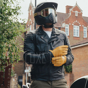 Veste de moto design personnalisé, veste de moto en cuir de couleur unie pour hommes, veste en cuir de moto streetwear pour hommes - Product Image 2