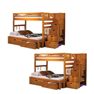 Precio al por mayor Literas para niños con escalera y cajones Litera de madera con escalera Producto de Cotumize - Product Image 1
