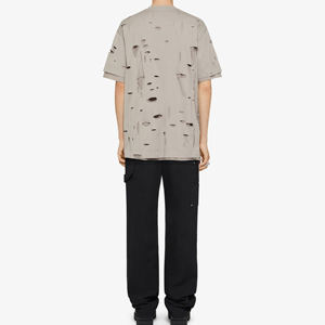 Camiseta de Algodón 100% de Alta Calidad para Hombre, Estilo Desgastado, Ajuste Holgado, Estampada, Personalizada, Ropa Urbana, Alta Visibilidad, Nueva Llegada - Product Image 2