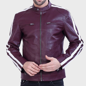 Chaqueta de Cuero para Hombre, Estilo Urbano, Invierno, Manga Larga, Cuello Alto, Impermeable, Secado Rápido, Diseño con Letras Estampadas, Venta al Por Mayor - Product Image 1