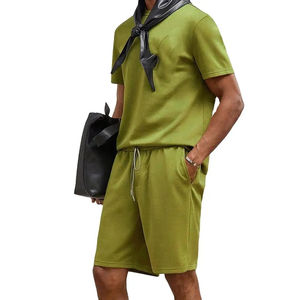 Conjuntos Cortos Personalizados para Hombre, Diseño Transpirable de Alta Calidad Profesional, 100% Algodón Jersey, Liso, 240GSM, Buen Precio - Product Image 3