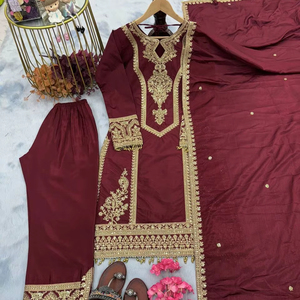 ชุด Kurta งานถักทอเส้นขอบมินาการิของแท้สำหรับงานปาร์ตี้แฟชั่นสำหรับผู้ใหญ่ - Product Image 1