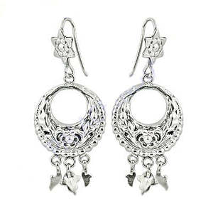 Boucles d'oreilles pendantes en argent 925 style Bohème avec motif étoile filigranée pour femme, idéales au quotidien - Product Image 1