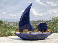 Meilleure vente, modèle de bateau Lapis Lazuli de qualité supérieure, montre de bateau en Lapis Lazuli fait à la main