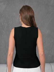 Chaleco de punto de lana y algodón con cuello en V informal para mujer Top con capucha abotonado elegante y cómodo con diseño de moda - Product Image 3
