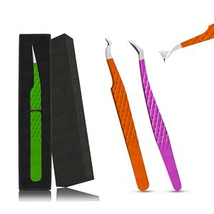 Pince à cils professionnelle en acier inoxydable de haute qualité, pointe pointue, facile à utiliser pour outil de beauté en couches minces épaisses, vente en gros - Product Image 1
