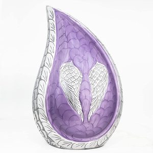 Fournitures funéraires artisanat fournisseur indien le moins cher fabricant larme urne adulte avec finition en émail urne de crémation - Product Image 5